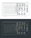 Oscilloscope blueprints illustration