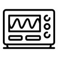 Oscilloscope icon, outline style