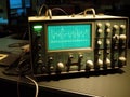 An oscilloscope used to visualize and analyze electronic waveforms created with Generative AI