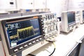 Oscilloscope spectrum analyzer Royalty Free Stock Photo