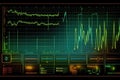 Oscilloscope waveform on its screen. Generative AI
