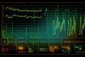 Oscilloscope waveform on its screen. Generative AI Royalty Free Stock Photo