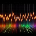 Oscilloscope waveform on its screen. Generative AI Royalty Free Stock Photo