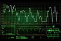 Oscilloscope waveform on its screen. Generative AI Royalty Free Stock Photo