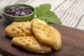 Oscypek or Oszczypek smoked cheese made of salted sheep milk exclusively in Tatra Mountains, Zakopane, Poland