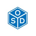 OSD letter logo design on black background. OSD creative initials letter logo concept. OSD letter design Royalty Free Stock Photo