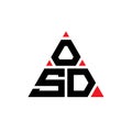 OSD triangle letter logo design with triangle shape. OSD triangle logo design monogram. OSD triangle vector logo template with red Royalty Free Stock Photo