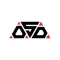 OSD triangle letter logo design with triangle shape. OSD triangle logo design monogram. OSD triangle vector logo template with red Royalty Free Stock Photo