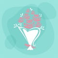 Ose bouquet icon, flat style