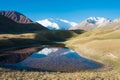 Morning Landscape of Lenin Peak 7134m at Alay Valley in Osh, Kyrgyzstan. Pamir mountains in Kyrgyzstan Royalty Free Stock Photo