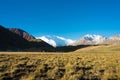 Morning Landscape of Lenin Peak 7134m at Alay Valley in Osh, Kyrgyzstan. Pamir mountains in Kyrgyzstan Royalty Free Stock Photo