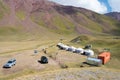 Tourist Yurt camp of Tulpar Kol Lake in Alay Valley, Osh, Kyrgyzstan