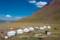 Tourist Yurt camp of Tulpar Kol Lake in Alay Valley, Osh, Kyrgyzstan