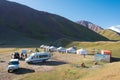 Tourist Yurt camp of Tulpar Kol Lake in Alay Valley, Osh, Kyrgyzstan