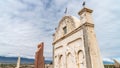 A grave in a traditional muslim cemetery, Kyrgyzstan Royalty Free Stock Photo