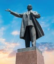 Vladimir Lenin Statue in Osh city, Kyrgyzstan Royalty Free Stock Photo