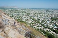 Panorama of Osh City view from Sulayman Mountain in Osh, Kyrgyzstan Royalty Free Stock Photo
