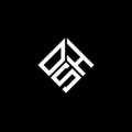 OSH letter logo design on black background. OSH creative initials letter logo concept. OSH letter design