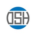 OSH letter logo design on white background. OSH creative initials circle logo concept. OSH letter design
