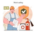 OSHA concept. Occupational safety and health inspection.