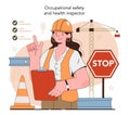 OSHA concept. Occupational safety and health inspection.