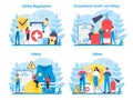 OSHA concept set. Occupational safety and health administration. Royalty Free Stock Photo