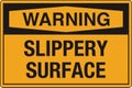 OSHA Safety Sign Marking Label Pictogram Standards Warning Slippery Surface Landscape Royalty Free Stock Photo