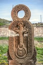 Stone cross carved with ornaments in the form of the twenty-first letter of the Armenian alphabet, created by Mesrop Mashtots i
