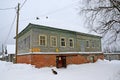 Oshevensk, Shiryaikha village, Russia, Febryary, 11, 2018. Monument of town planning and architecture - residential house of the l