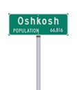 Oshkosh City Limit road sign Royalty Free Stock Photo