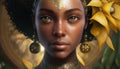 Oshun, the goddess of beauty, was celebrated for her role in bringing grace, charm, and allure to the world. AI