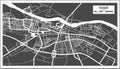 Osijek Croatia City Map in Black and White Color in Retro Style. Outline Map