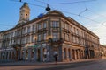 Wonderful old buildings at the Osijek city center under the beautiful spring sun