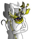 Egyptian god Osiris isolated, Egypt, cartoon, colors