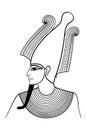 Osiris portrait, ancient Egypt god of afterlife, dead and resurrection