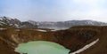 Oskjuvatn and Viti lakes in Askja crater Iceland Royalty Free Stock Photo