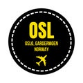 OSL Oslo airport symbol icon Royalty Free Stock Photo