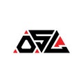 OSL triangle letter logo design with triangle shape. OSL triangle logo design monogram. OSL triangle vector logo template with red Royalty Free Stock Photo