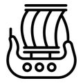 Oslo boat trips icon outline vector. Fjord cruise