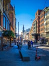 Oslo Cathedral from Storgata street on a sunny day in Norway