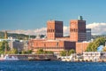Oslo City Hall and harbor Royalty Free Stock Photo