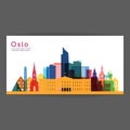Oslo colorful architecture illustration.