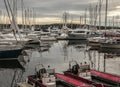 Oslo-fjord, marina, skies and waters.