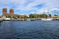 Oslo harbor with Akershus fortress in Norway