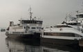 Oslo harbor with ferries Royalty Free Stock Photo