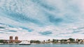 Oslo, Norway. Akershus Fortress, Oslo City Hall And Floating Ships Near Aker Brygge District. Summer Day. Famous And Royalty Free Stock Photo