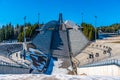OSLO, NORWAY, APRIL 15, 2019: Holmenkollen ski jumping stadium and norwegian ski museum in Oslo