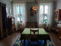 Oslo, Norway. August 25, 2017: Norwegian Folk Museum Norsk Folkemuseum. A room with things, household items and old furniture. Royalty Free Stock Photo