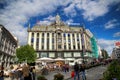 OSLO, NORWAY - AUGUST 18, 2016: People walk Oslo's main street K Royalty Free Stock Photo