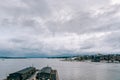 View of the port of Aker Brygge and Tjuvholmen in Oslo Royalty Free Stock Photo